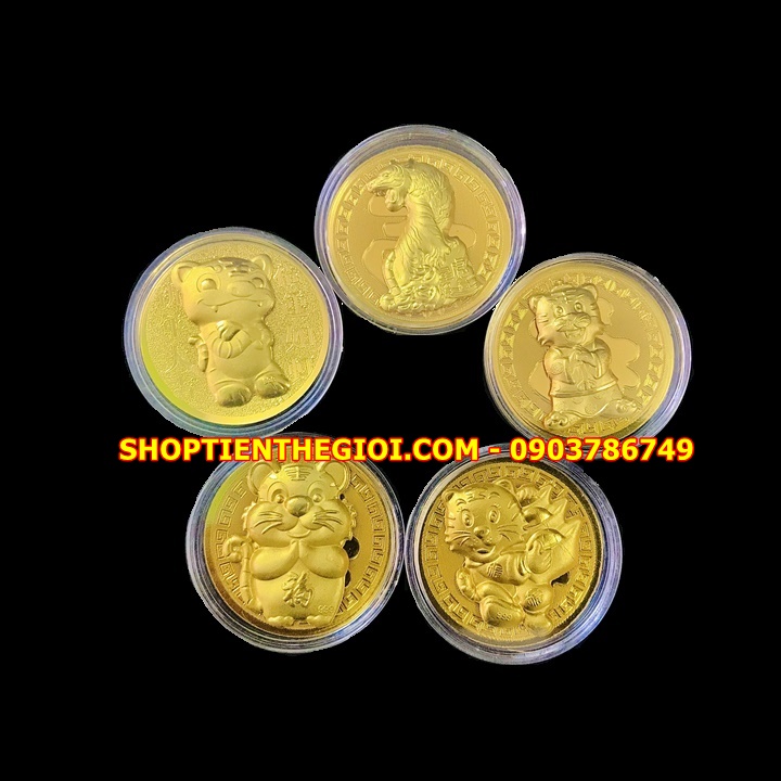 Đồng Xu Hình Con Cọp CUTE Tặng Túi Gấm 2022 - SP005406